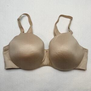 Cacique 38DD Backsmoother Lightly Lined Balconette Full Coverage Bra Beige